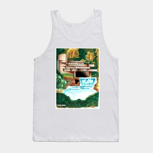 Kaufmann Residence, Fallingwater architectural house Tank Top by jorge_lebeau